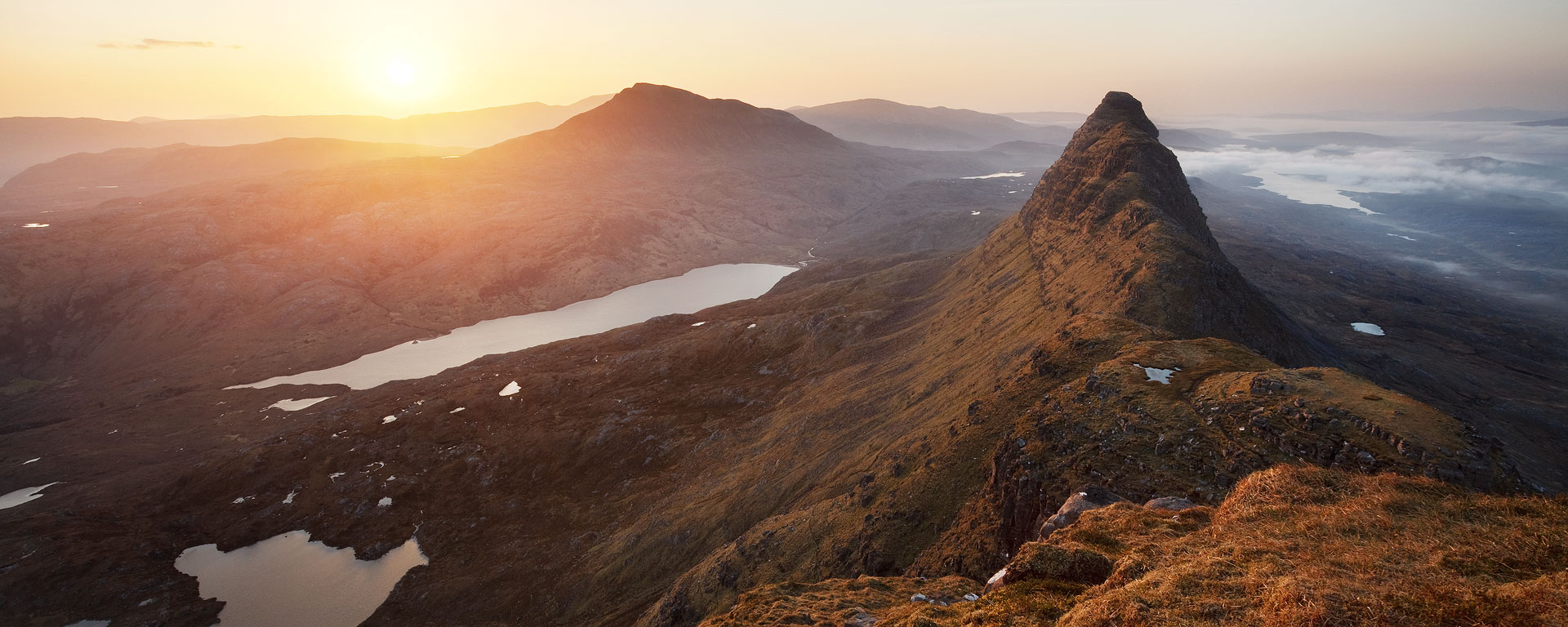 Sunrise from Suilven with Canisp and Meall Meadonach