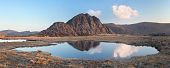 reflections of tryfan in a pool