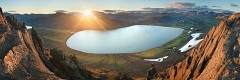 Sunset from Bratthals looking over Alftavatn, Swan Lake