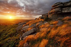 Dartmoor sunset on Pew Tor