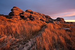 sunrise on Great Links Tor on Dartmoor in the winter