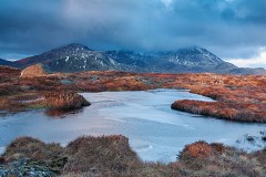 the snowdon horseshoe at sunrise from carnedd y cribau