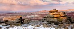 sunrise over Tavy Cleave as seen from Fur Tor