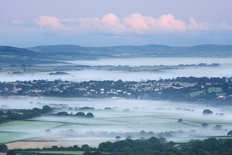 photo of tavistock in devon in the mist