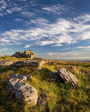 Sunlight on Ger Tor on Dartmoor