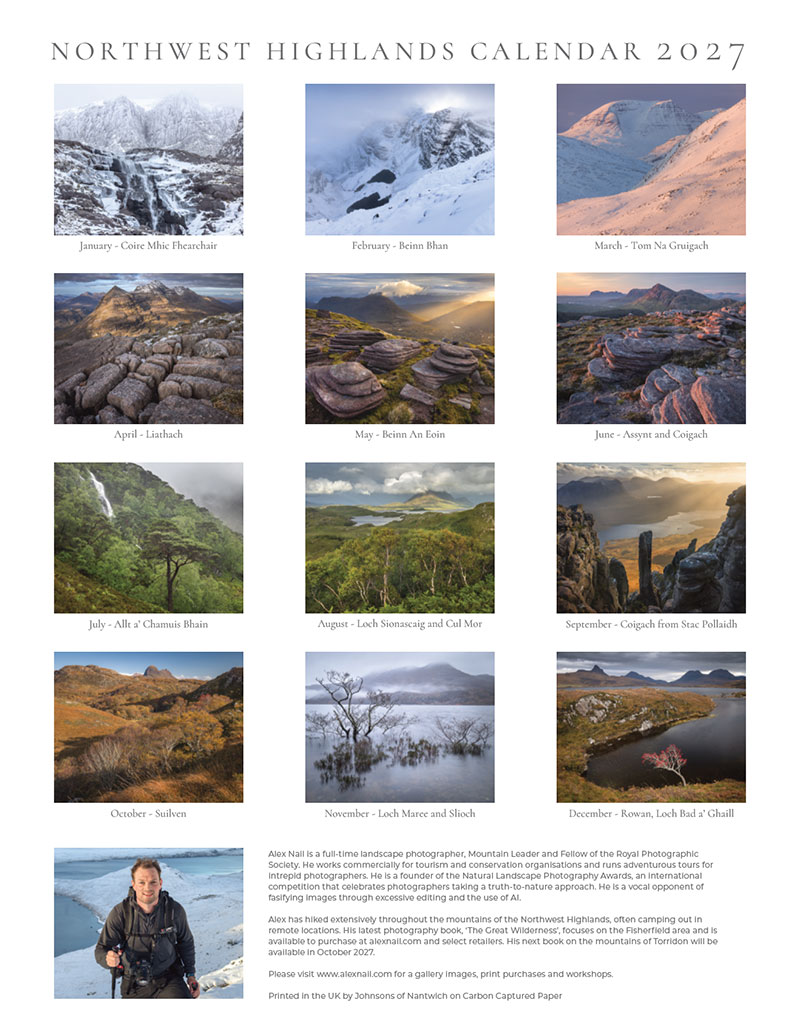 Back cover of Northwest Highlands Calendar